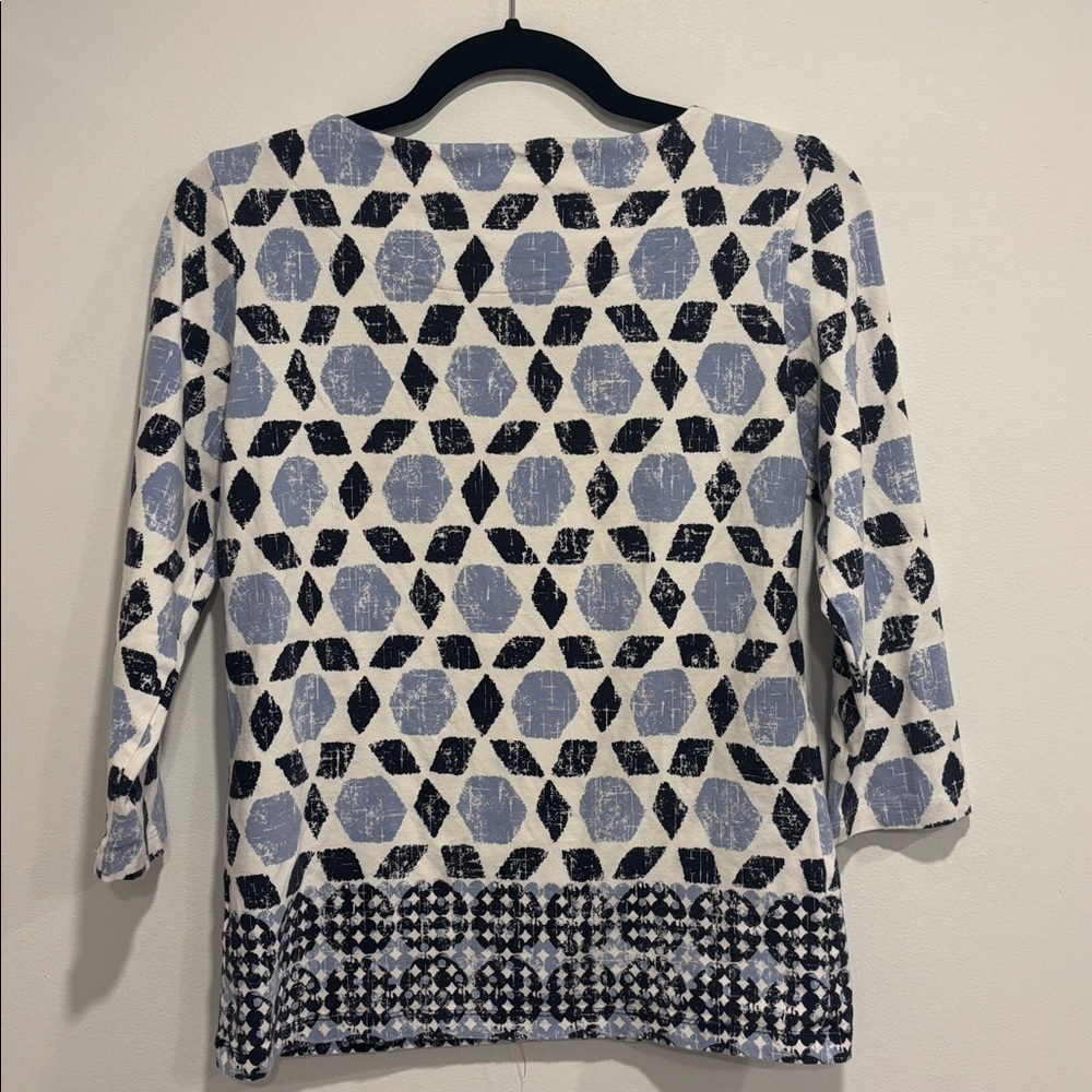 Ruby Rd. Blue and Black Patterned Top - Picture 4 of 8
